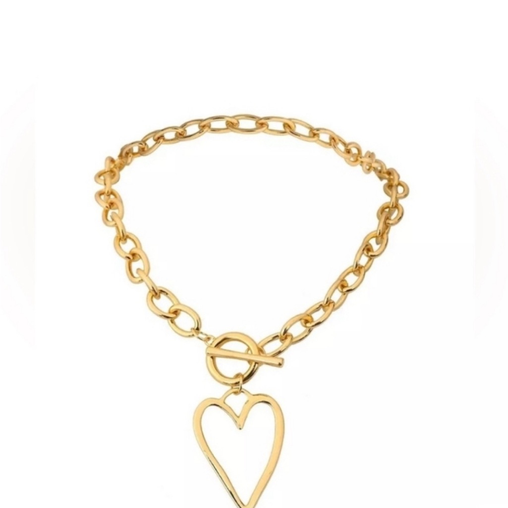 True To Form Golden Tone Hollow Heart Charm 18